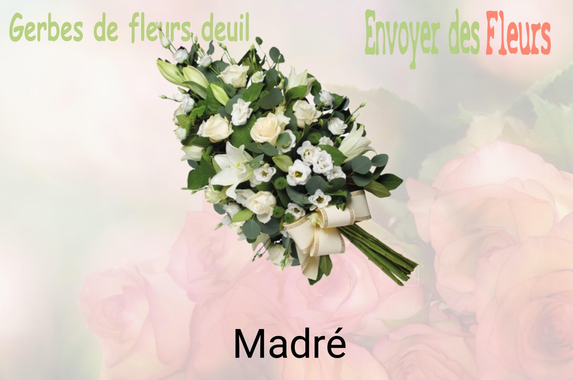 Gerbe de fleurs de deuil livrée à Madré